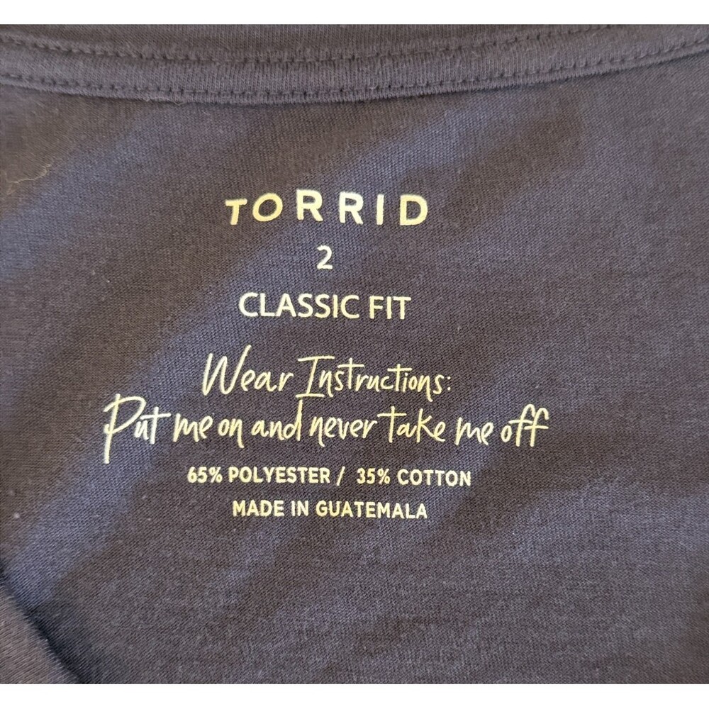 Torrid Top Tee Shirt Womens 2X (2) Solid Navy Blue V-Neck EUC - Picture 5 of 12